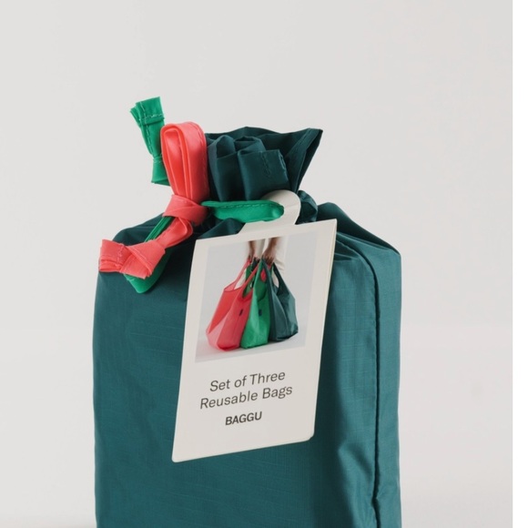 NWT BAGGU WATERMELON SLICE Standard Size Reusable Bags bvr - Picture 3 of 6